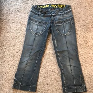 Luxury Miss Sixty cropped slightly flared jeans. Made in Italy
